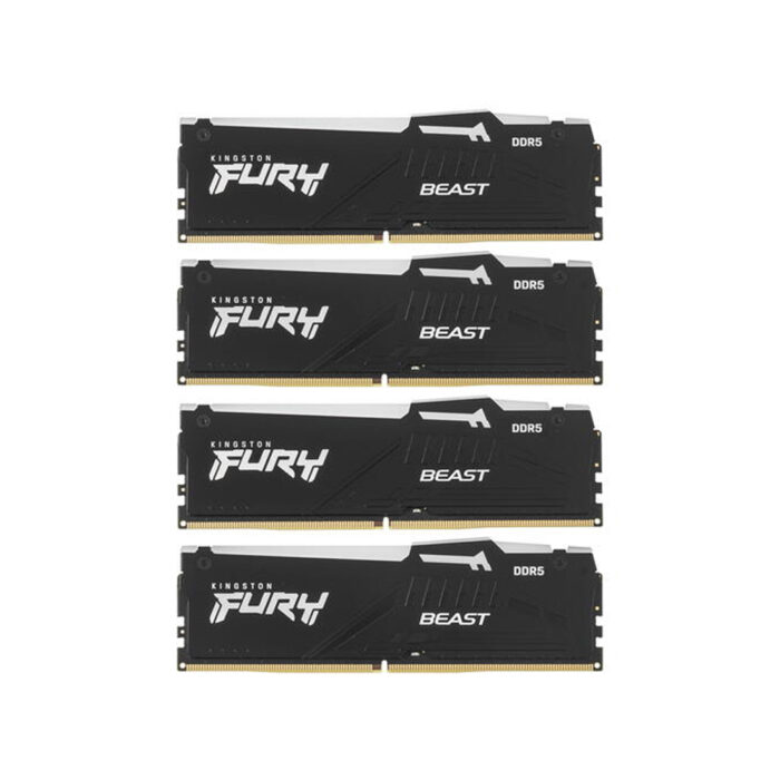 Комплект модулей памяти Kingston FURY Beast RGB XMP KF556C40BBAK4-128 DDR5 128GB (Kit 4x32GB) 5600MH — изображение 2
