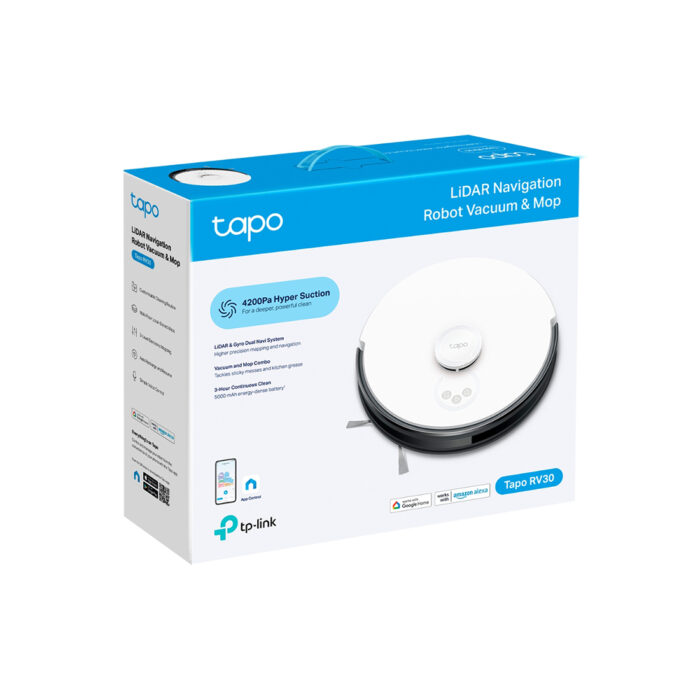 Робот-пылесос TP-Link Tapo RV30 с влажной уборкой и датчиком LiDAR — изображение 3