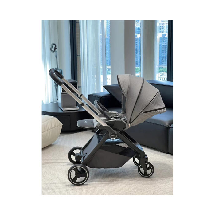 Детская коляска Qborn Kunpeng Two-way lightweight high landscape stroller Technology gray — изображение 2