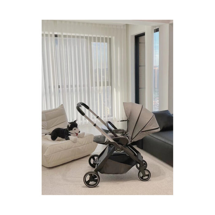 Детская коляска Qborn Kunpeng Two-way lightweight high landscape stroller Technology gray — изображение 3
