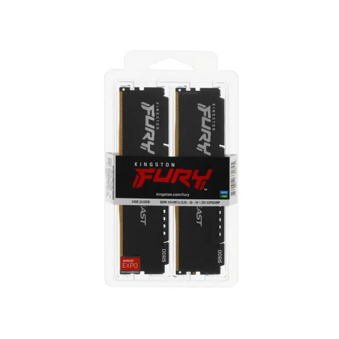 Комплект модулей памяти Kingston FURY Beast Black EXPO KF556C36BBEK2-64 DDR5 64GB (Kit 2x32GB) 5600M — изображение 3