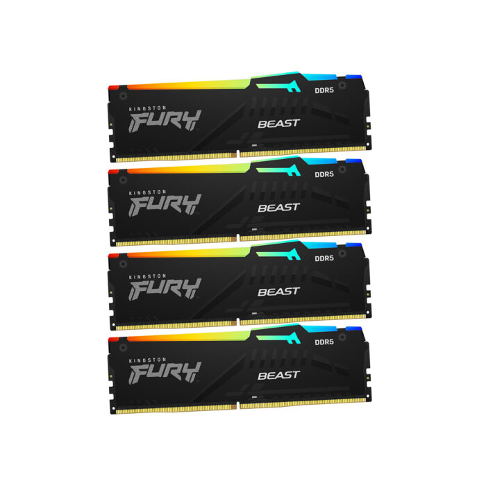Комплект модулей памяти Kingston FURY Beast RGB XMP KF556C40BBAK4-128 DDR5 128GB (Kit 4x32GB) 5600MH