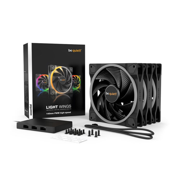 Вентилятор для компьютерного корпуса Bequiet! Light Wings 140mm PWM high-speed ARGB Triple-Pack — изображение 3