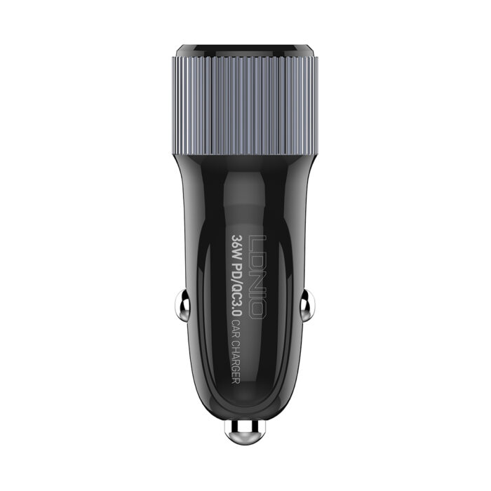 Автомобильное зарядное устройство LDNIO C510Q 2*USB（A,C) Lightning Чёрный — изображение 2