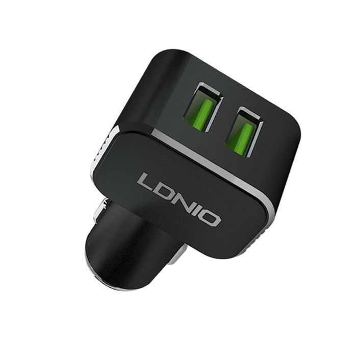 Автомобильное зарядное устройство LDNIO C306 2*USB-A 18W 5V-3.6A Auto Lightning Чёрный — изображение 2