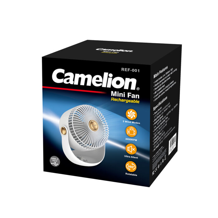 Перезаряжаемый мини-вентилятор CAMELION REF-001-CB (24S25086) — изображение 2