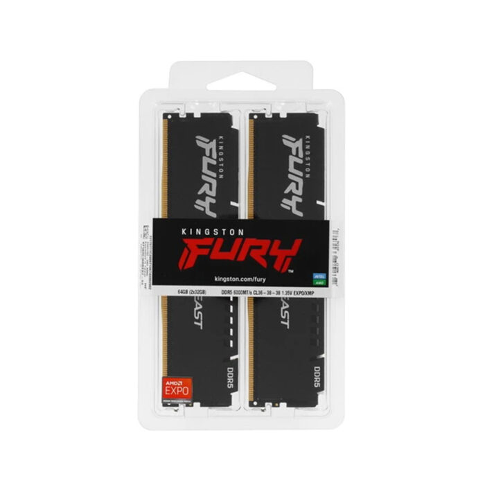 Комплект модулей памяти Kingston FURY Beast KF560C36BBEK2-64 DDR5 64GB (Kit 2x32GB) 6000MHz — изображение 3