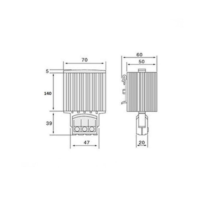 Обогреватель шкафной iPower HG140 100W 110-250V AC/DC — изображение 3