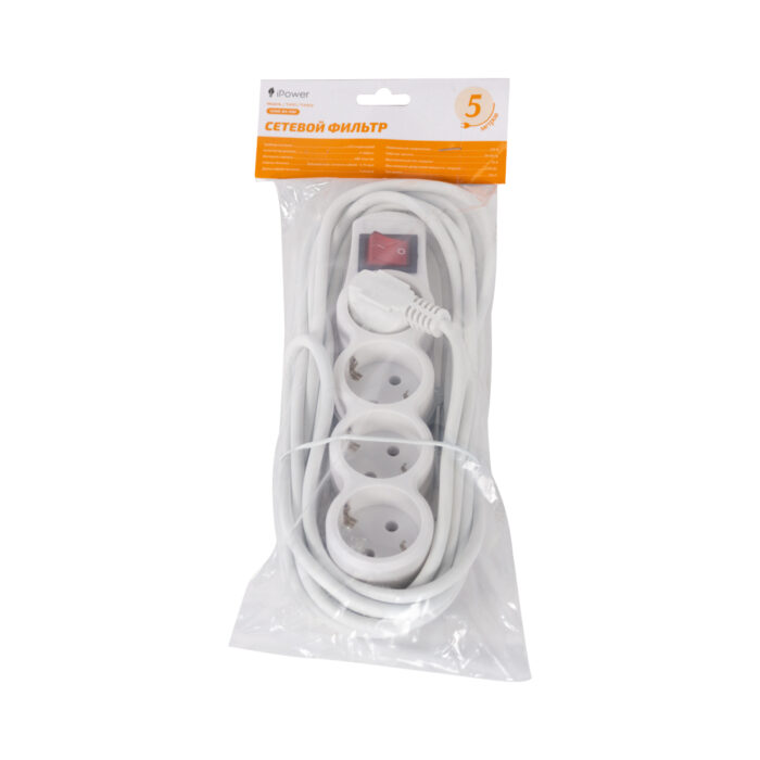 Сетевой фильтр iPower Home W4-50M 5 м.220 в. — изображение 3