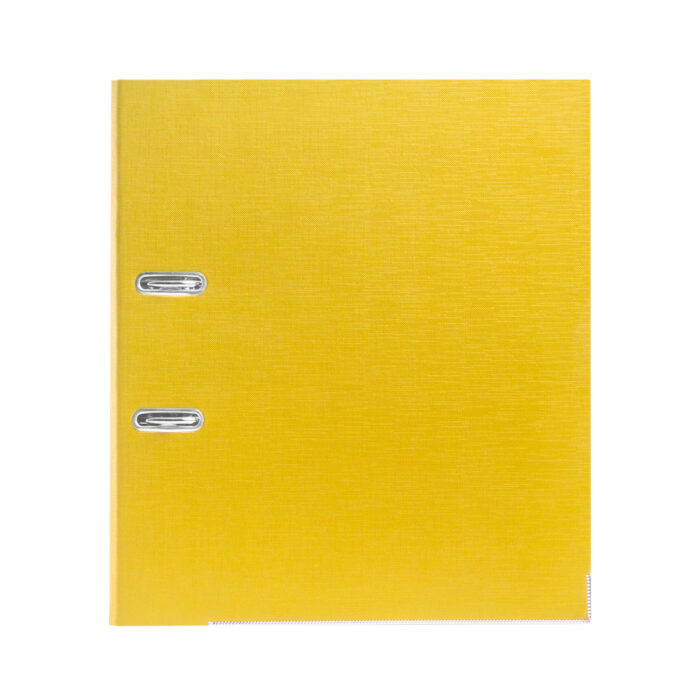 Папка-регистратор Deluxe с арочным механизмом, Office 3-YW5 (3" YELLOW), А4, 70 мм, желтый — изображение 2
