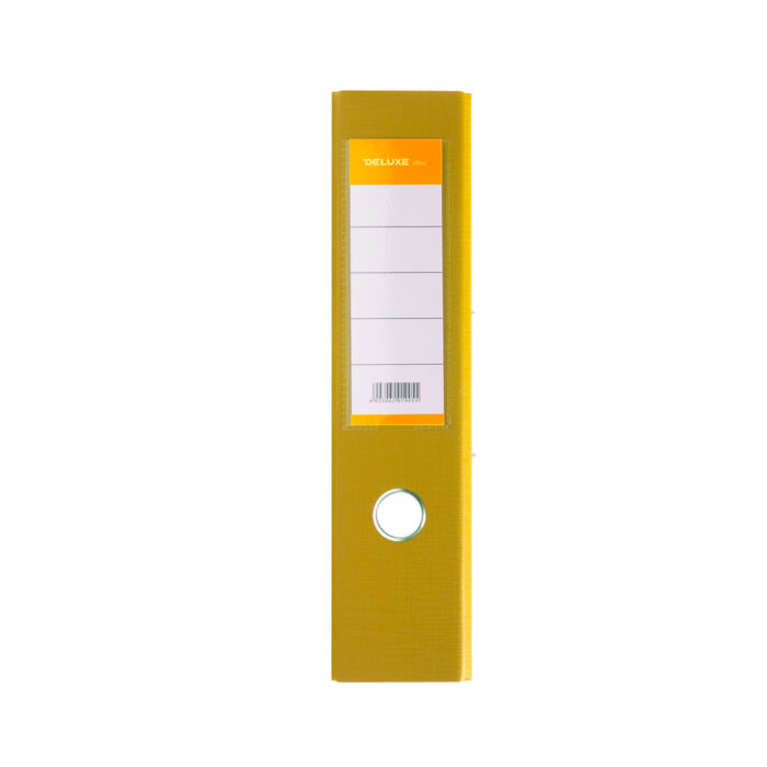 Папка-регистратор Deluxe с арочным механизмом, Office 3-YW5 (3" YELLOW), А4, 70 мм, желтый — изображение 3