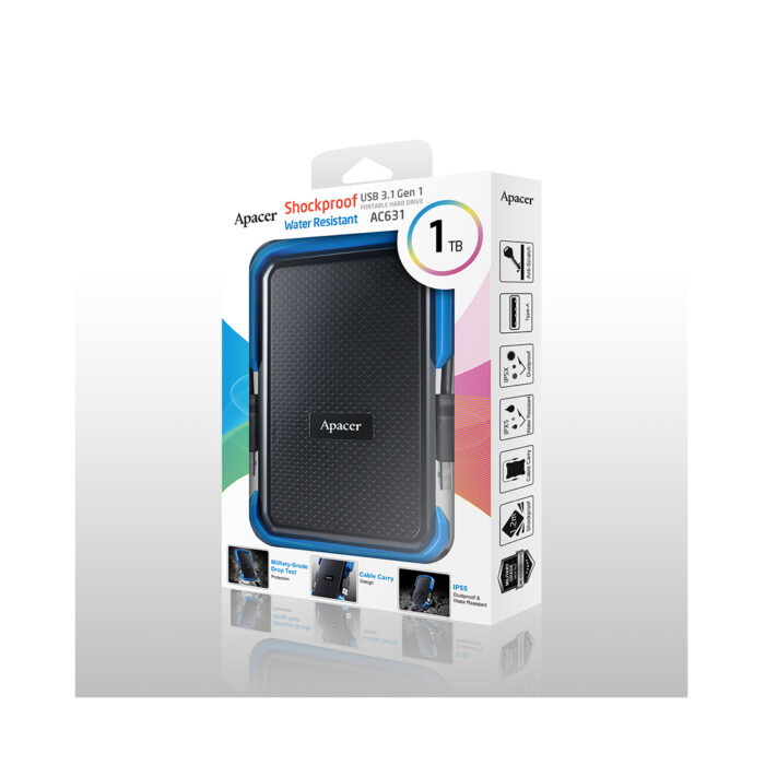 Внешний жёсткий диск Apacer 1TB 2.5" AC631 Синий — изображение 2