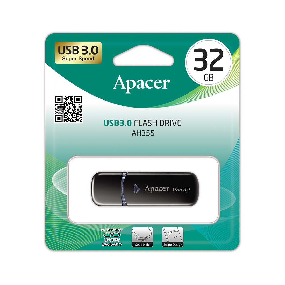 USB-накопитель Apacer AH355 32GB Чёрный — изображение 2