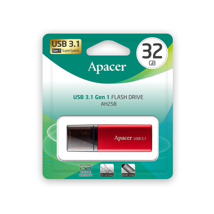 USB-накопитель Apacer AH25B 32GB Красный — изображение 3