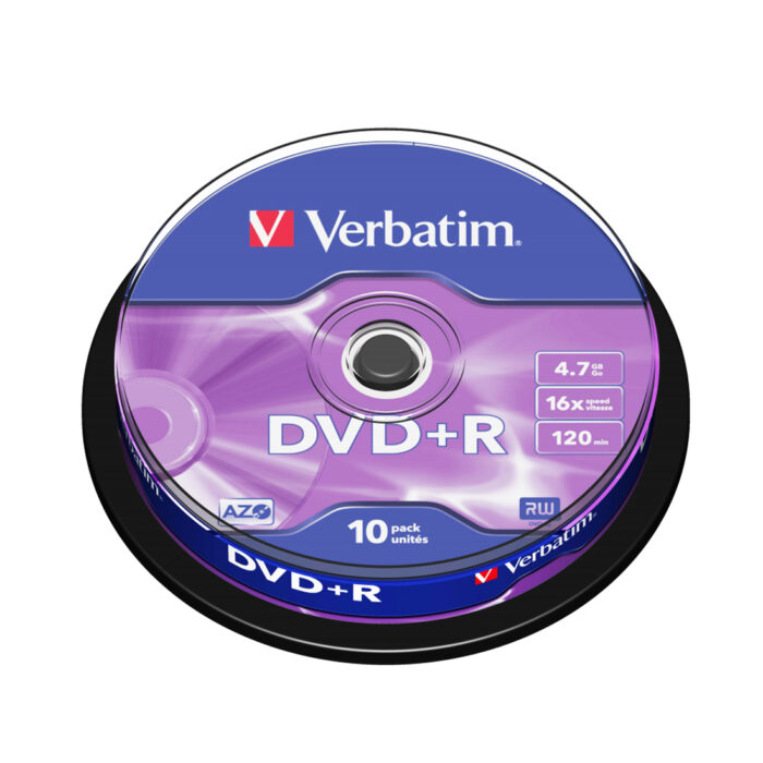 Диск DVD+R Verbatim (43498) 4.7GB 10штук Незаписанный — изображение 2