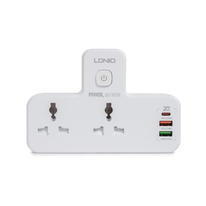 Сетевой фильтр LDNIO Universal SC2311 2 розетки 2*USB быстрой зарядки PD/QC 1 USB-C/A — изображение 2