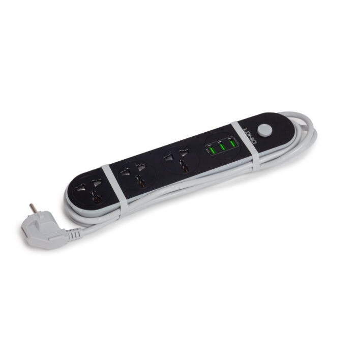 Сетевой фильтр LDNIO Universal SC3301 3 розетки 3*USB 5V/3.4A Портов 1,6м — изображение 2