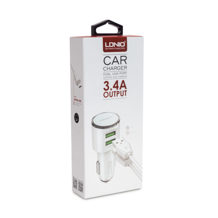 Автомобильное зарядное устройство LDNIO DL-C29 2*USB Type-C Белый — изображение 3
