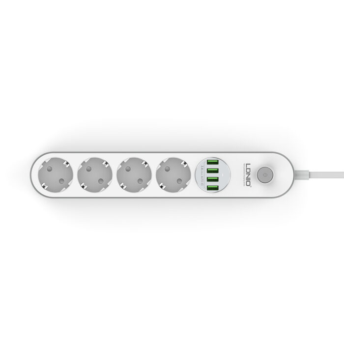 Сетевой фильтр LDNIO Universal SE4432 4 розетки 4*USB 5V/3.4A Порта 2м — изображение 3