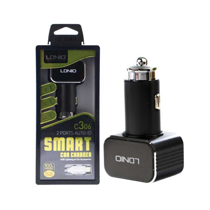 Автомобильное зарядное устройство LDNIO C306 2*USB-A 18W 5V-3.6A Auto Type-C Чёрный — изображение 3