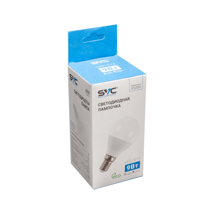 Эл. лампа светодиодная SVC LED G45-9W-E14-4500К, Нейтральный — изображение 2
