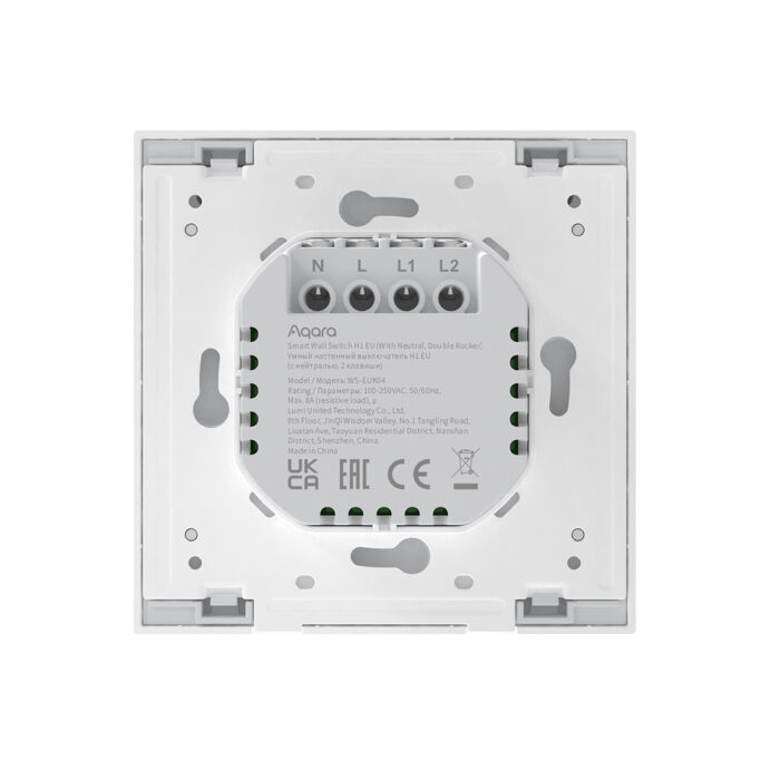 Настенный выключатель двухклавишный Aqara Smart Wall Switch H1 (With Neutral, Double Rocker) — изображение 3