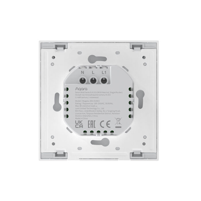 Настенный выключатель одноклавишный Aqara Smart Wall Switch H1 (With Neutral, Single Rocker) — изображение 3