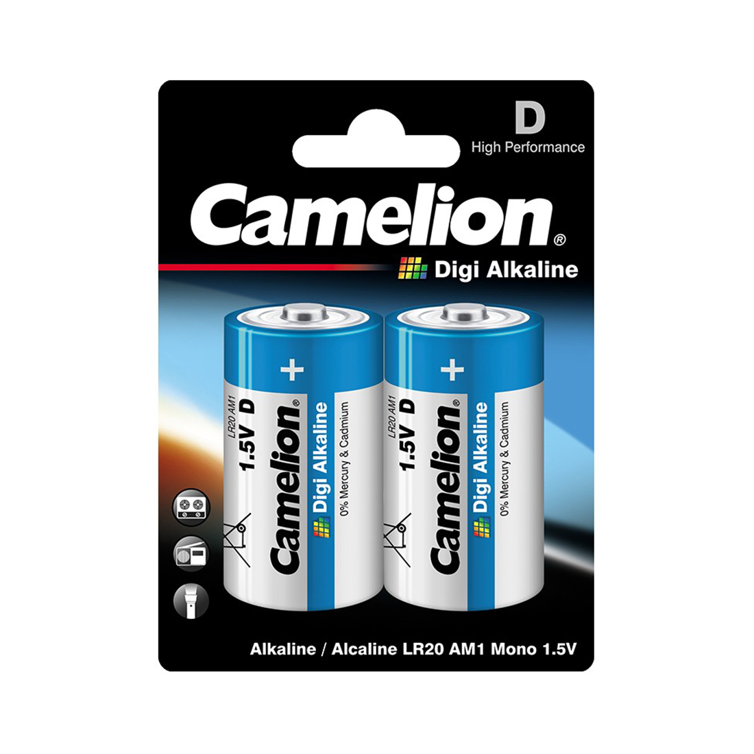 Батарейка CAMELION Digi Alkaline LR20-BP2DG 2 шт. в блистере — изображение 2