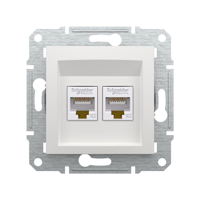 Розетка двойная компьютерная SE EPH4470121 Asfora RJ45 механизм белый — изображение 2