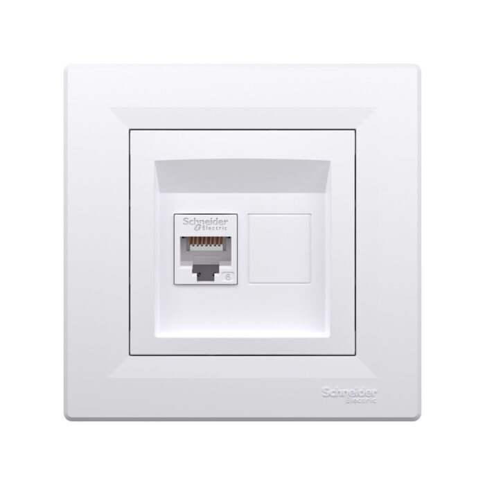 Розетка компьютерная SE EPH4700121 Asfora RJ45 кат. 6 в сборе белый — изображение 2