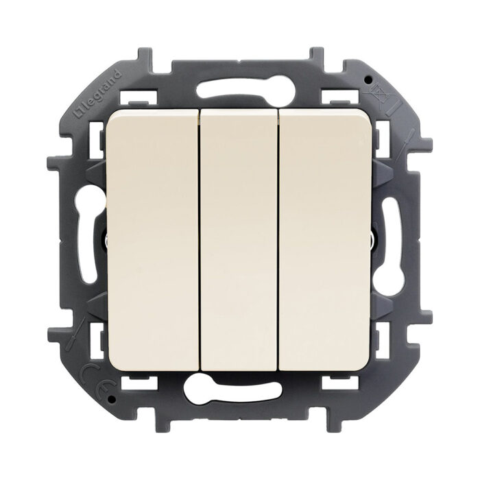 Выключатель трехклавишный Legrand 673641 Inspiria с/у 20 А ~250В винтовые зажимы слоновая кость — изображение 2