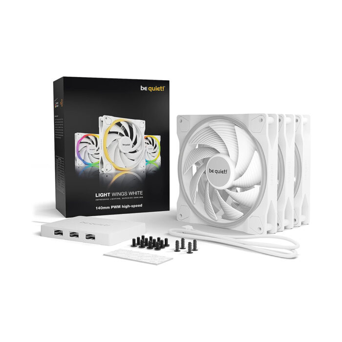 Вентилятор для компьютерного корпуса Bequiet! Light Wings 140mm PWM high-speed Triple-Pack White — изображение 3