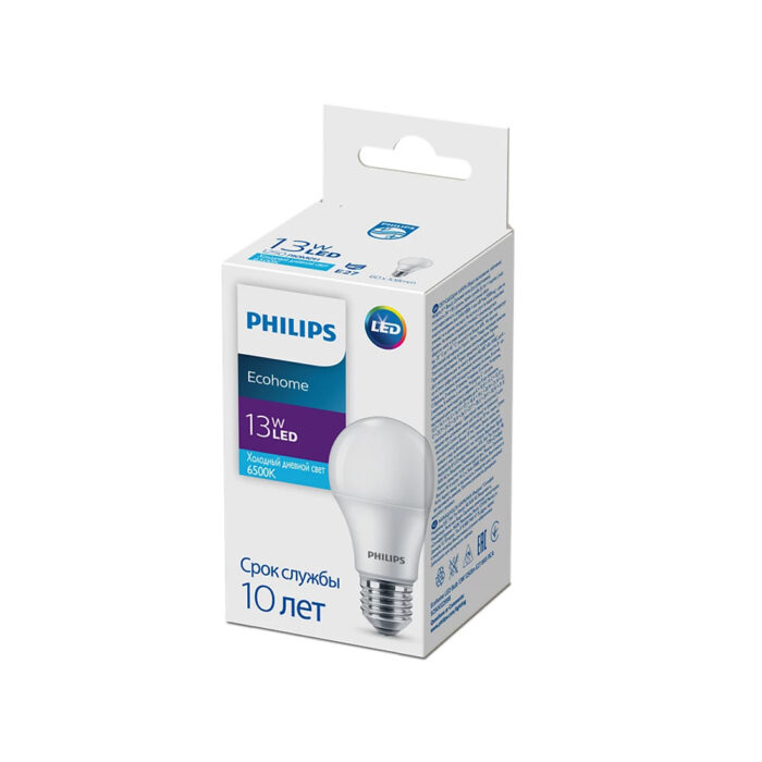 Лампа Philips Ecohome LED Bulb 13W 1250lm E27 865 RCA — изображение 2