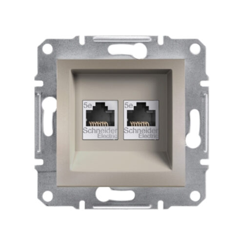 Розетка компьютерная двойная SE EPH4400169 Asfora RJ45 кат.5e механизм бронза