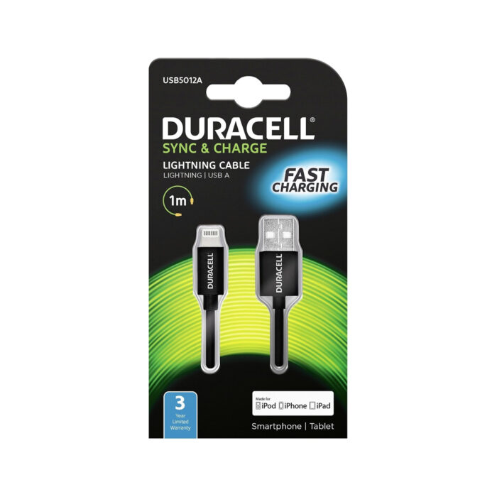 Интерфейсный кабель Duracell USB5012A USB-A to Lightning Черный — изображение 2
