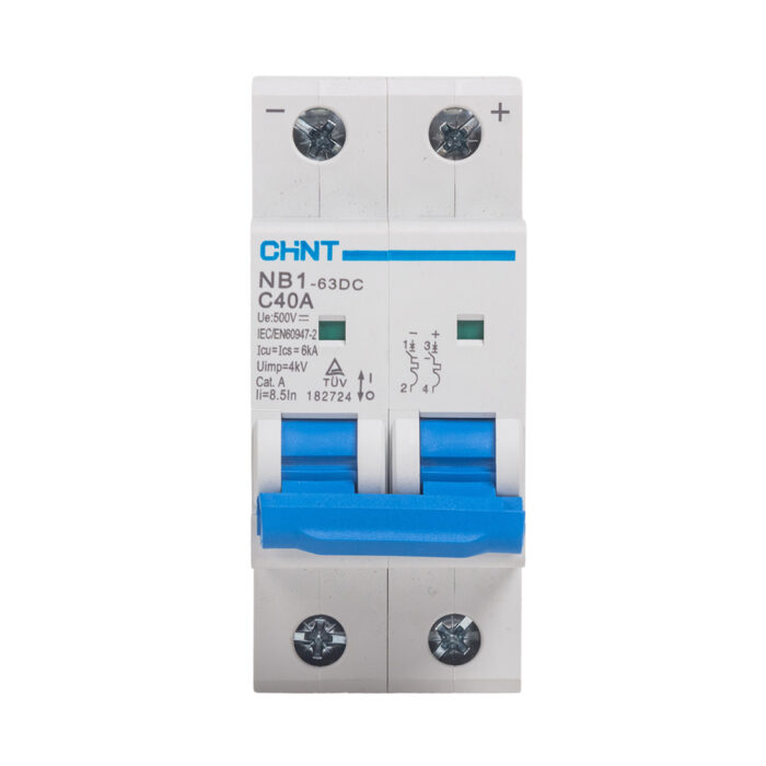 Автоматический выключатель CHINT NB1-63DC 2P 40A DC500B 6kA — изображение 2