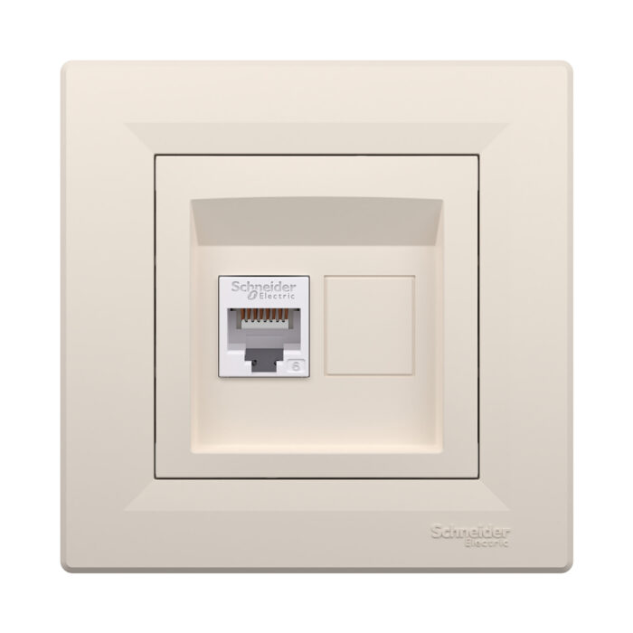 Розетка компьютерная SE EPH4700123 Asfora RJ45 кат. 6 в сборе кремовый — изображение 2