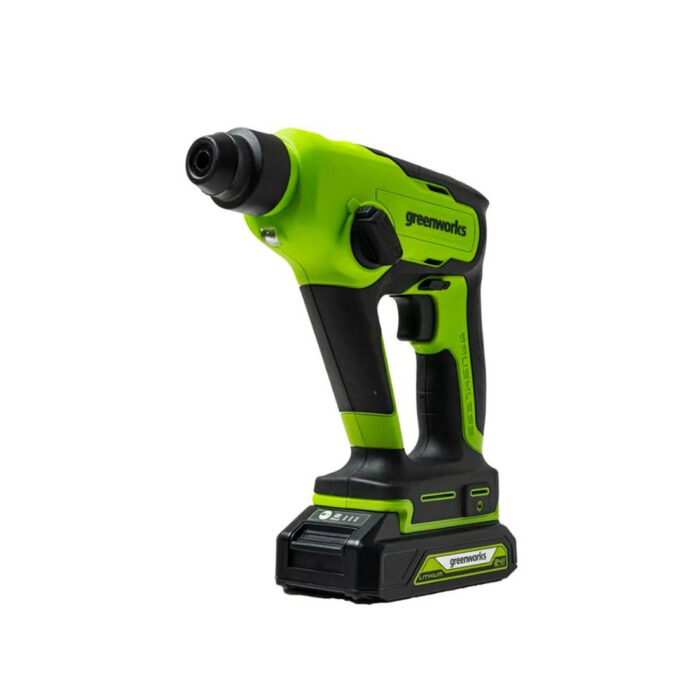 Перфоратор аккумуляторный бесщеточный Greenworks GD24SDS1K2 24V c 1хАКБ 2Ач и ЗУ в сумке — изображение 2