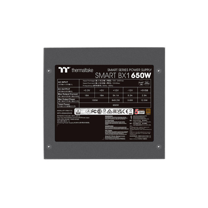Блок питания Thermaltake Smart BX1 D2D 650W (Bronze) — изображение 2