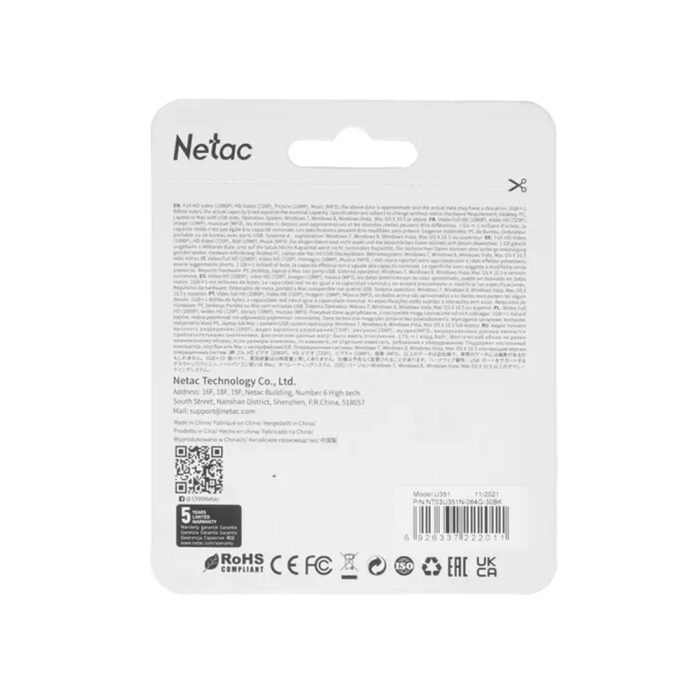 USB-накопитель Netac NT03U351N-064G-30BK 64GB — изображение 2