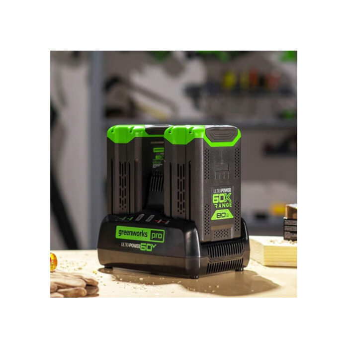 Быстрое зарядное устройство для двух аккумуляторов Greenworks 2954407 60V 10А — изображение 3