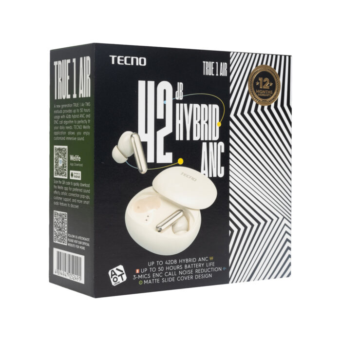 Наушники TECNO True 1 Air TU01 Air Creamy White — изображение 3