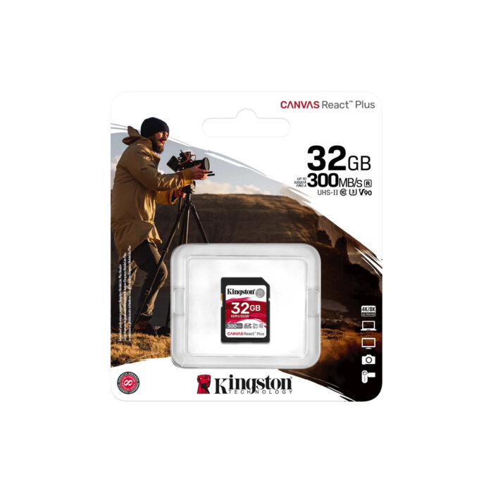 Карта памяти Kingston SDR2/32GB UHS-II U3 V90 32GB без адаптера — изображение 3