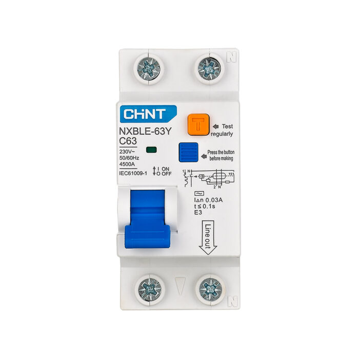 Дифференциальный автомат CHINT NXBLE-63Y 1P+N 63А C 30mA AC 4,5kA — изображение 2