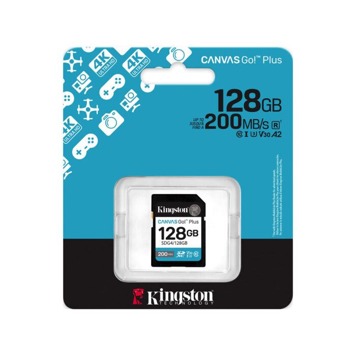 Карта памяти Kingston SDG4/128GB Canvas Go Plus Gen4 C10 UHS-I U3 V30 128GB — изображение 3