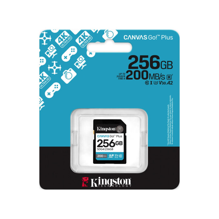 Карта памяти Kingston SDG4/256GB Canvas Go Plus Gen4 C10 UHS-I U3 V30 256GB — изображение 3