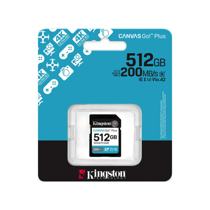 Карта памяти Kingston SDG4/512GB Canvas Go Plus Gen4 C10 UHS-I U3 V30 512GB — изображение 3