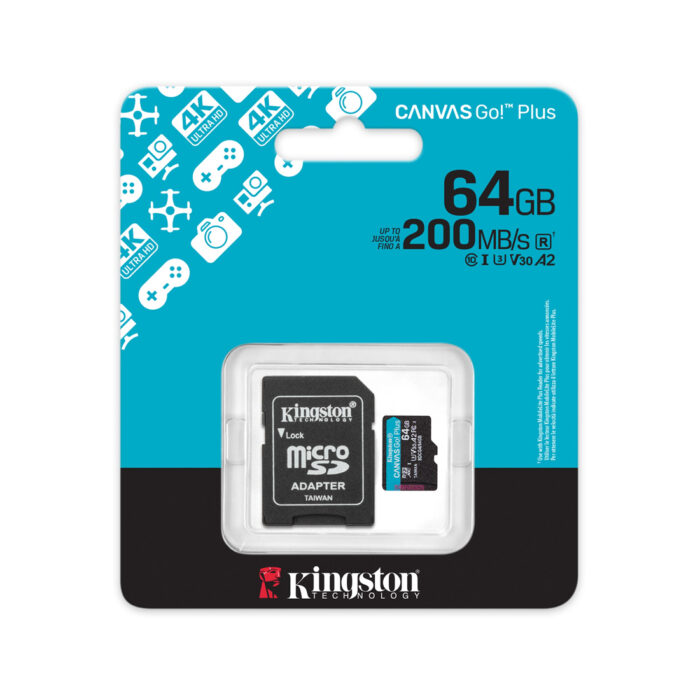 Карта памяти Kingston SDCG4/64GB Canvas Go Plus A2 U3 V30 64GB — изображение 3