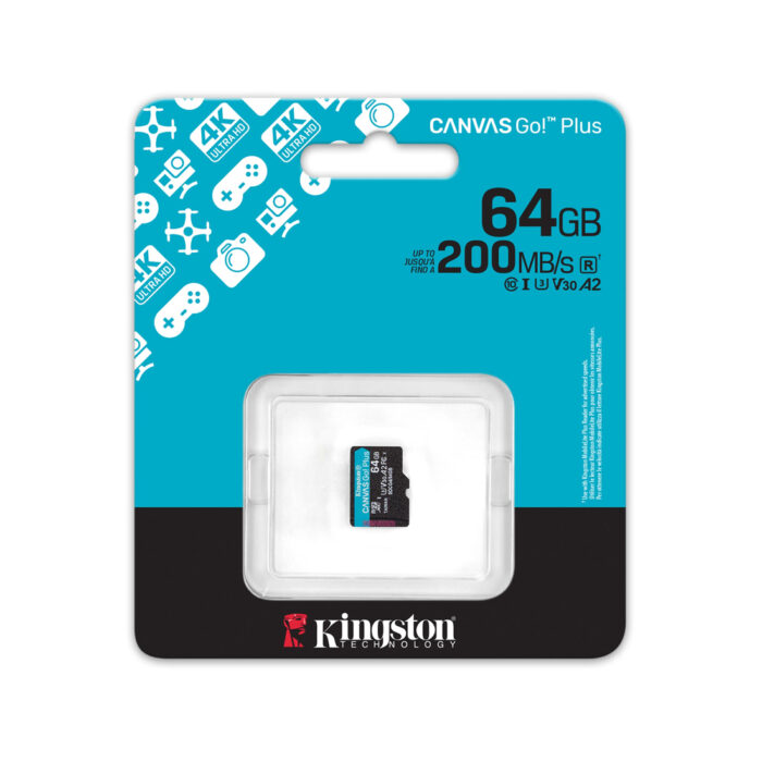 Карта памяти Kingston SDCG4/64GBSP Canvas Go Plus A2 U3 V30 64GB — изображение 3