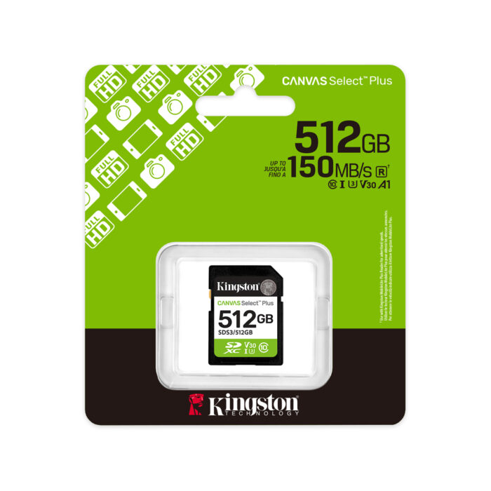 Карта памяти Kingston SDS3/512GB Canvas Select Plus C10 UHS-I U3 V30 512GB — изображение 3